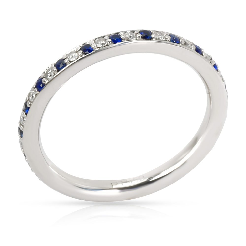 Alternating Diamond & Sapphire Stackable Eternity… - image 2